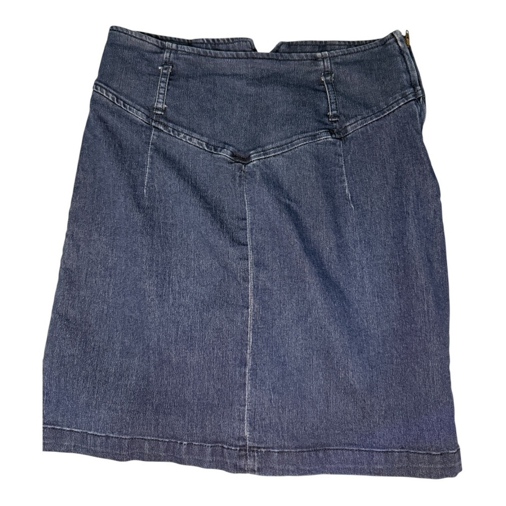 Free People Denim Mini Skirt with Unique Yoke Detail - Size 6